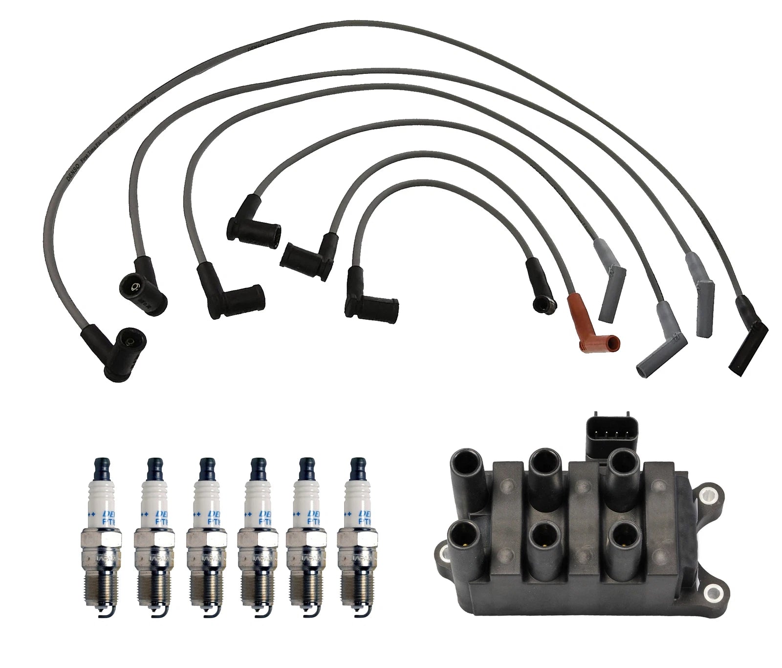Set of 6 Denso Ignition Coil Wire for Ford Ranger V6