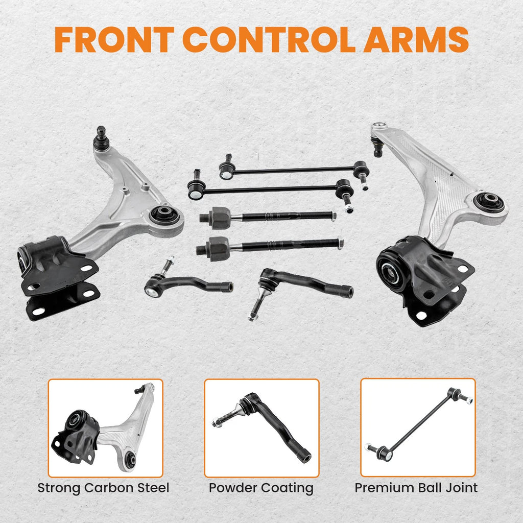 8x Front Lower Control Arms with Ball Joint Sway Bar for Ford Fusion (2013–2017)