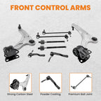 8x Front Lower Control Arms with Ball Joint Sway Bar for Ford Fusion (2013–2017)
