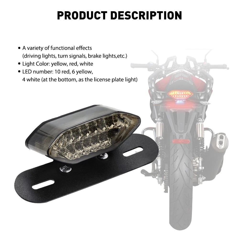 LED Turn Signals Brake License Light for Motorcycle (Integrated, V)