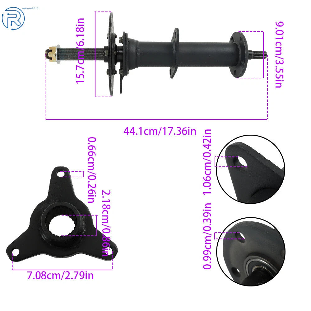 Rear Differential Axle Kit for Go Kart ATV UTV Golf Cart (Electric Motor)
