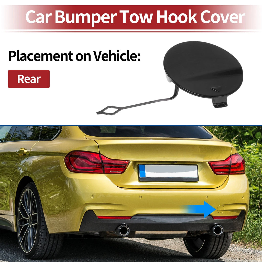 Rear Car Bumper Tow Hook Cover for BMW 428i (2014–2016) No. 51128060849 Black