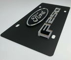 Vanity License Plate Holder Licensed Black Oval Emblem for Ford F-250 (2017–2024)