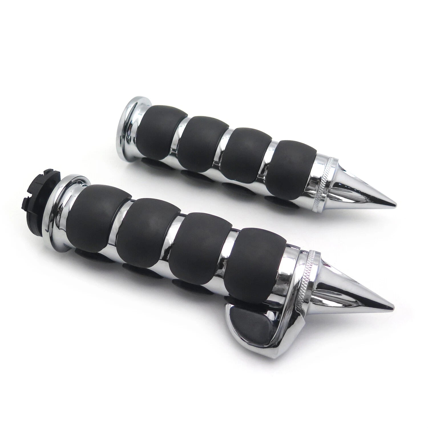 Chrome Spike 7/8" Handlebar Grips for Kawasaki Harley