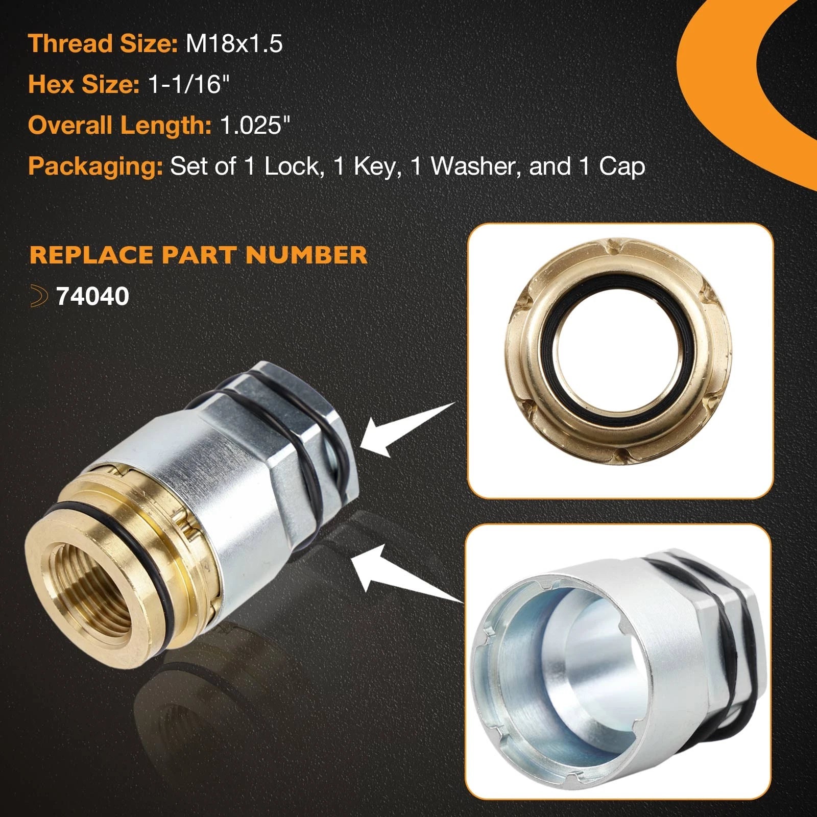 Marine Propeller Lock Set for Yamaha Honda Suzuki (M18 x 1.5)