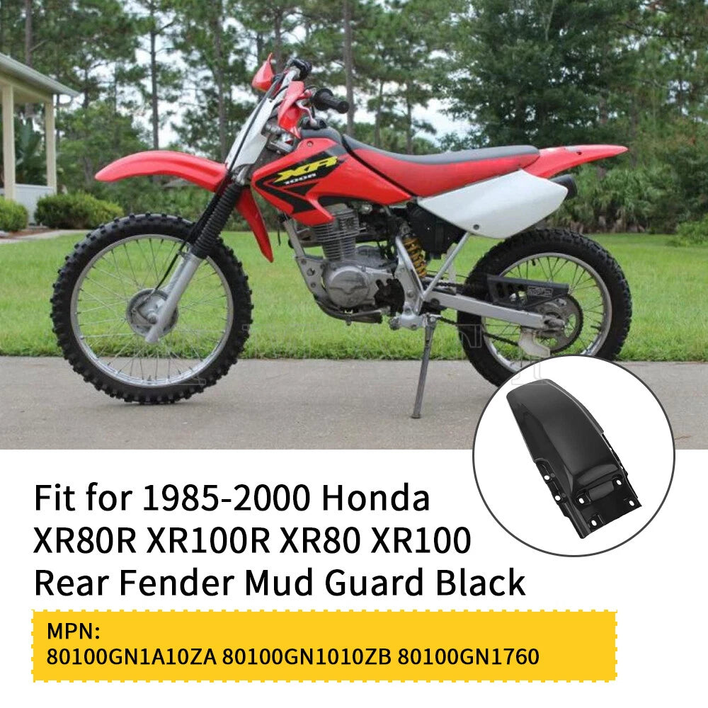 Rear Fender for Honda XR80R XR100R (1985–2000) Black Plastic Mud Guard