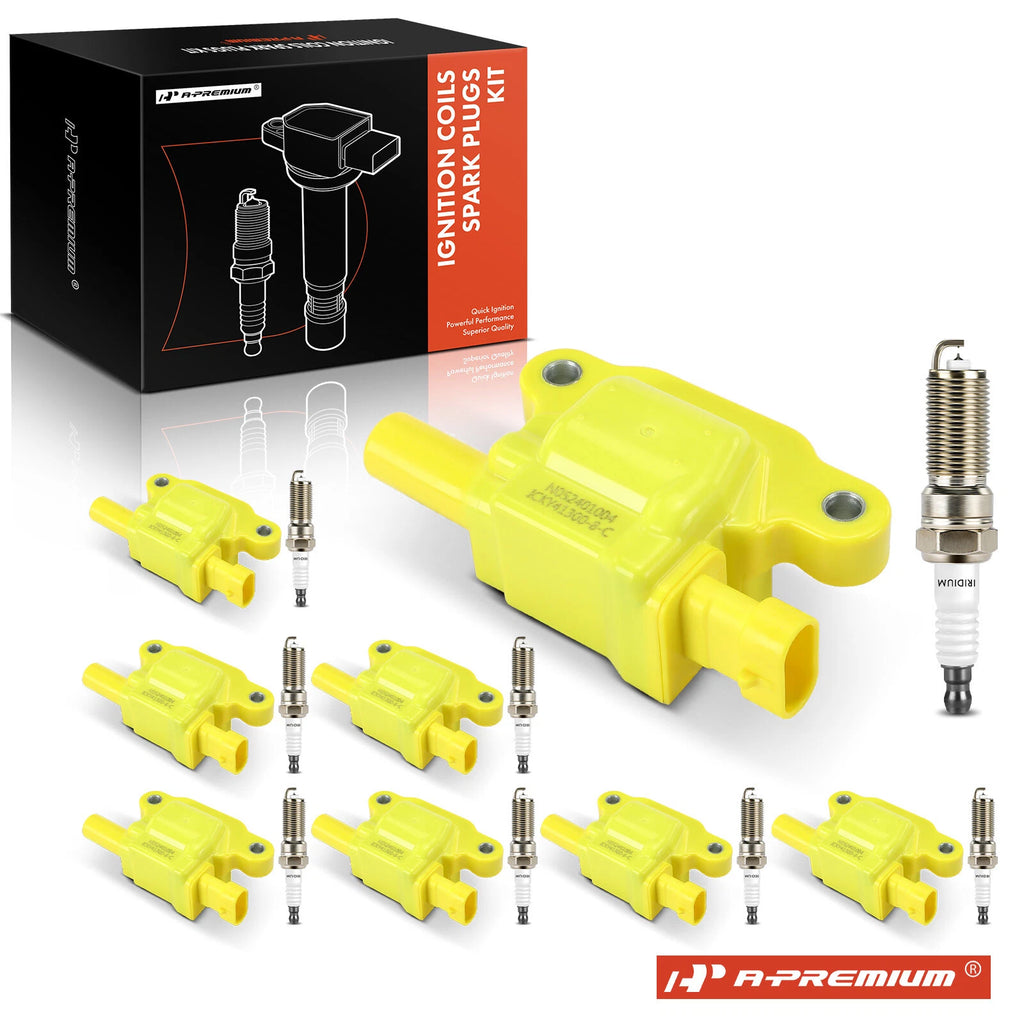 8 Ignition Coils & 8 Iridium Spark Plugs for Chevrolet Silverado 1500 (2014–2020)