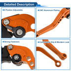 Adjustable Short Brake Clutch Levers for Suzuki SV650 (1999–2009) - Orange