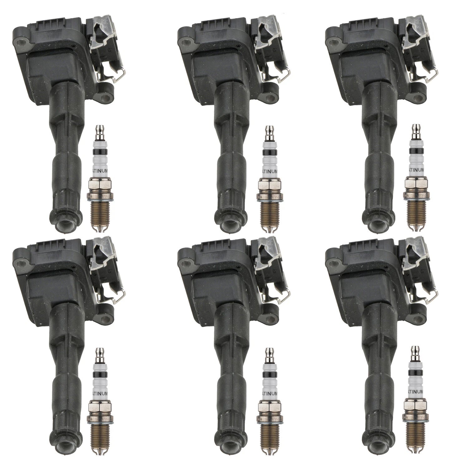 Set of 6 Bosch Ignition Coils & Double Platinum Spark Plugs for BMW E36 E39 E46