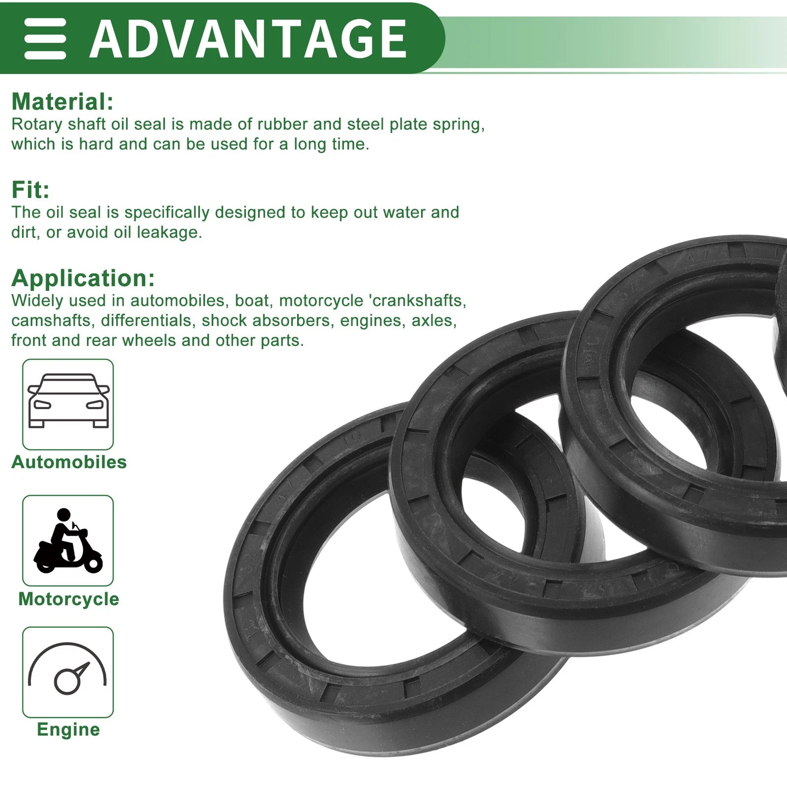 Set of 5 Oil Seal Rotary Shaft Seal NBR Rubber 32x47x10mm