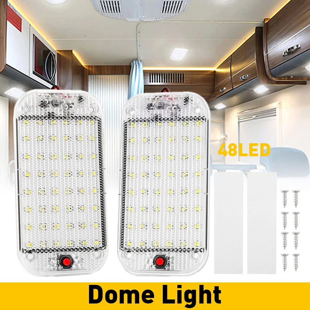 Set of 2 LED RV Ceiling Dome Lights for Trailer Camper