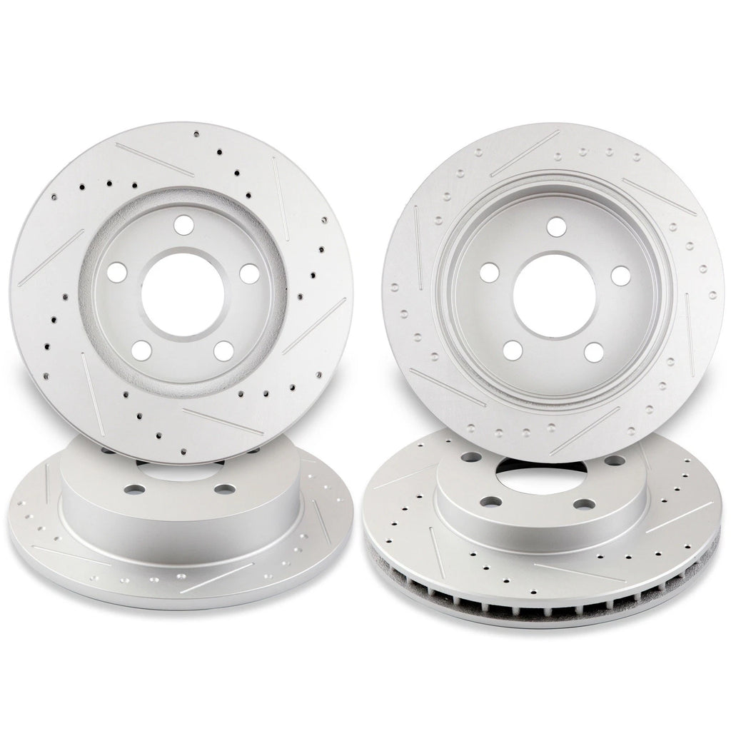 Drilled Slotted Front Rear Brake Rotor for Oldsmobile Alero Pontiac Grand (1999–2004)