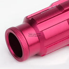 20x Open End M12x1.5 50mm Tall Pink Aluminum Lug Nuts + Adapter