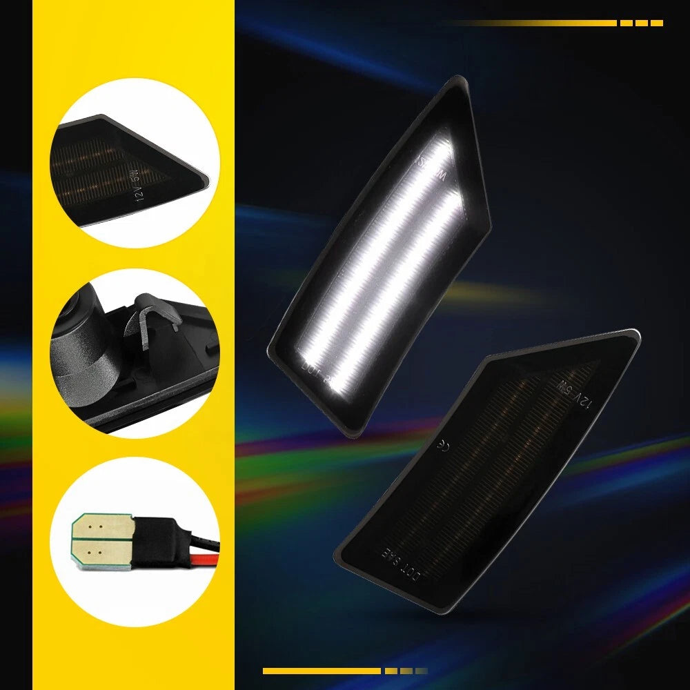 White LED Front Fender Side Marker Lights for Ford Ranger (2019–2022)