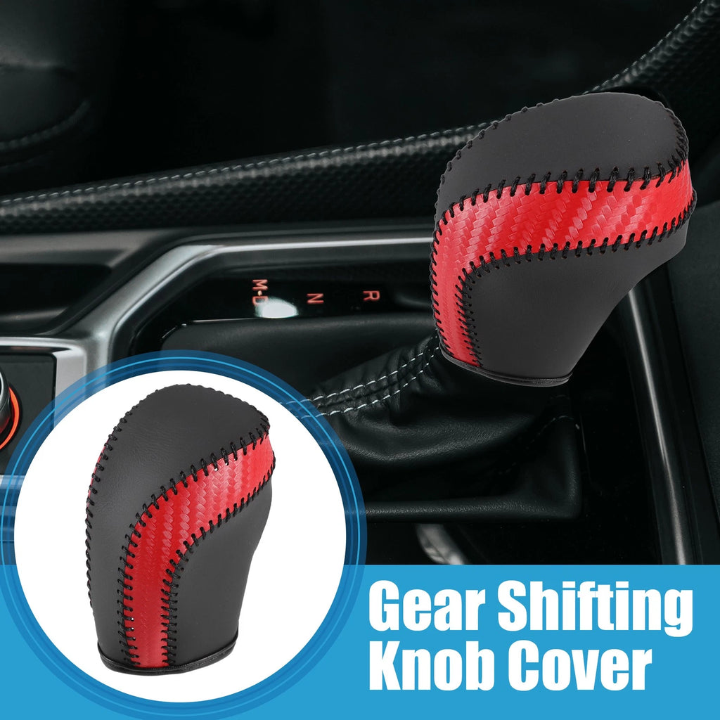 Gear Shifting Knob Cover for Toyota Camry (2018–2023) Red Black Stitches