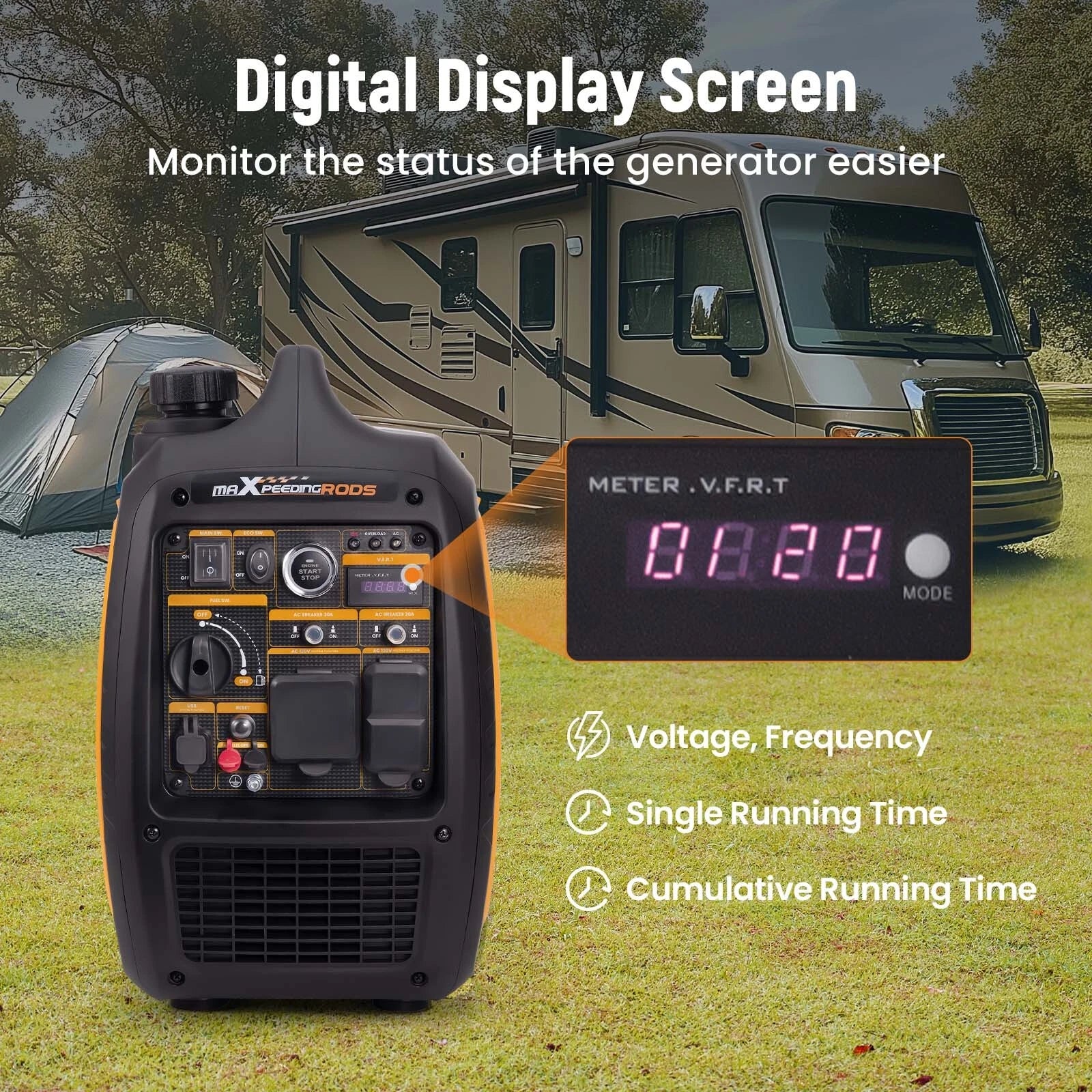 5KW Portable Inverter Generator for RV Camping Travel (Gas Powered)