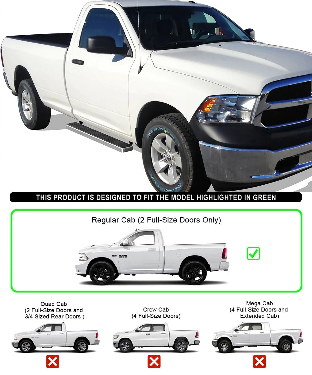 5-Inch Running Boards for Dodge Ram 1500 2500 3500 (2009-2018)