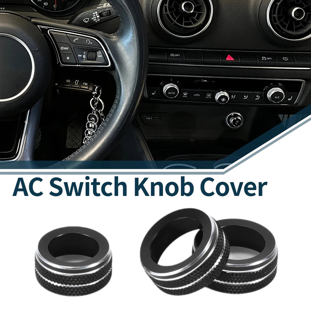 Set of 3 AC Climate Heater Switch Knob Cover Rings for Audi A3 8V (2014–2020)