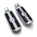 Chrome Gear Skull Footpeg for Suzuki Boulevard M90 (2009–2015)