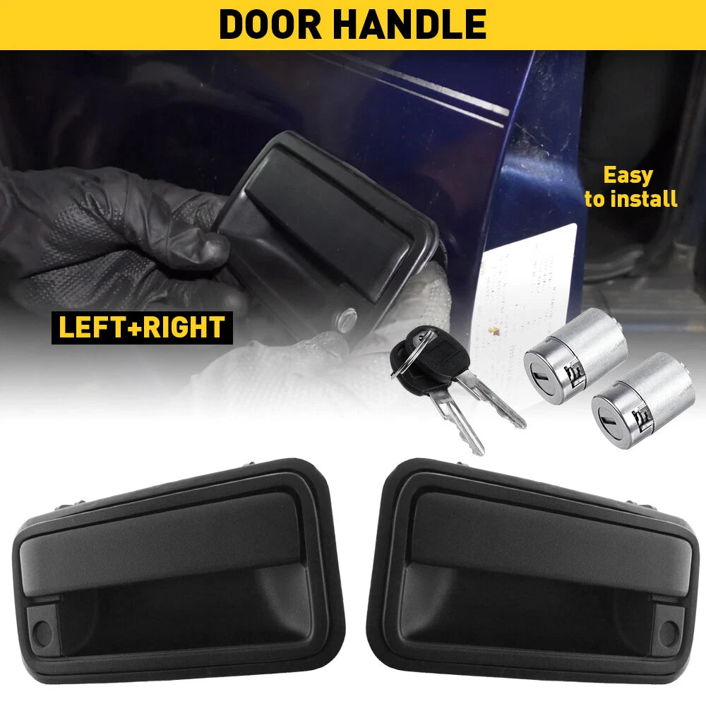 Exterior Front Door Handle w/ Cylinder Lock for Chevrolet C1500 GMC K1500 (1988–1994)