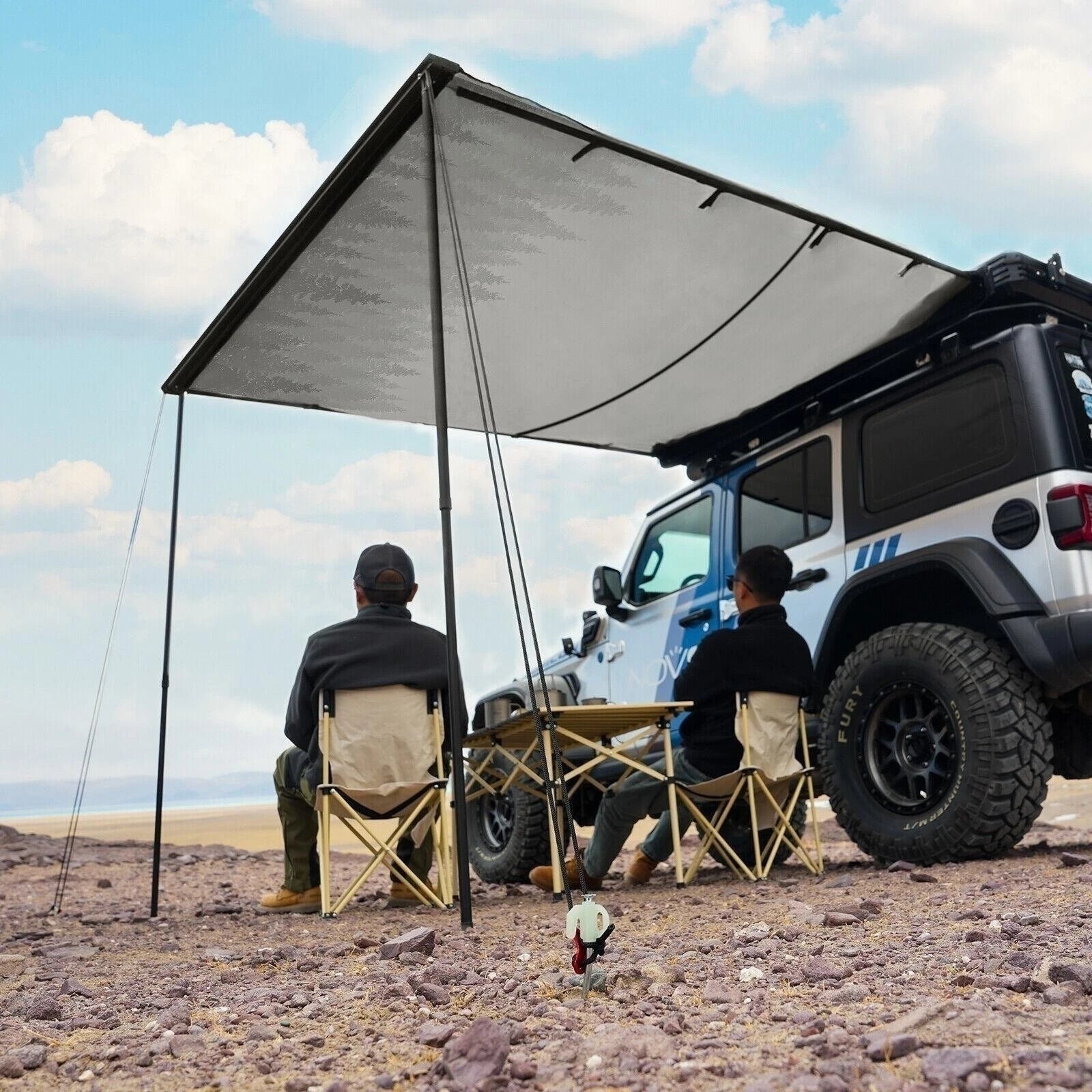 Car Side Awning for SUV Truck (6.6x8.2ft) Outdoor Camping Sunshade