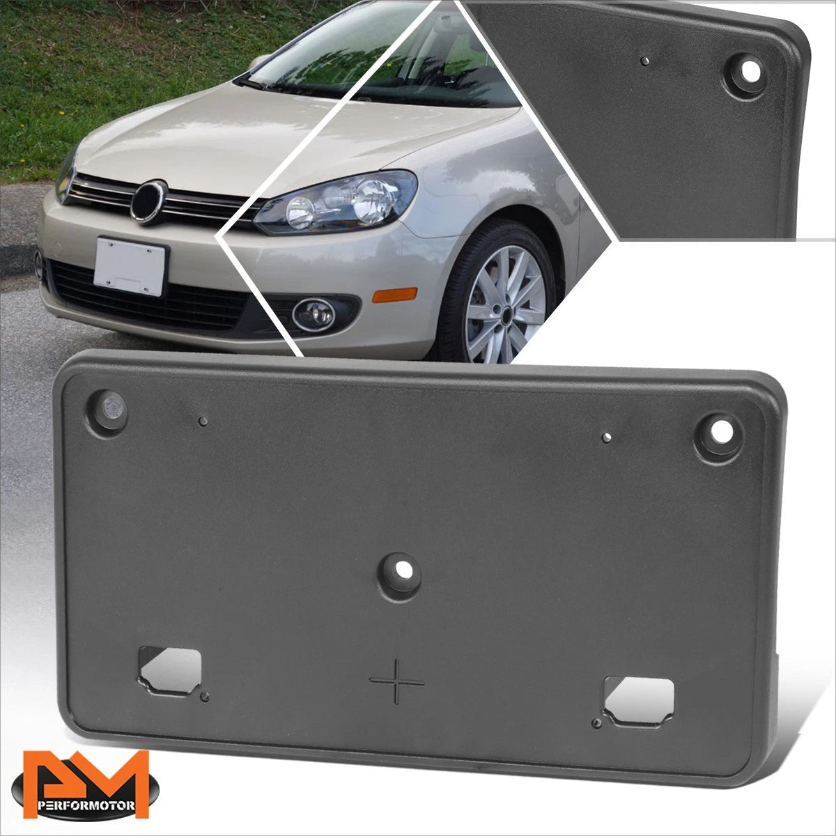 Front License Plate Tag Mount Bracket for VW Golf GTI Jetta (2010–2014)