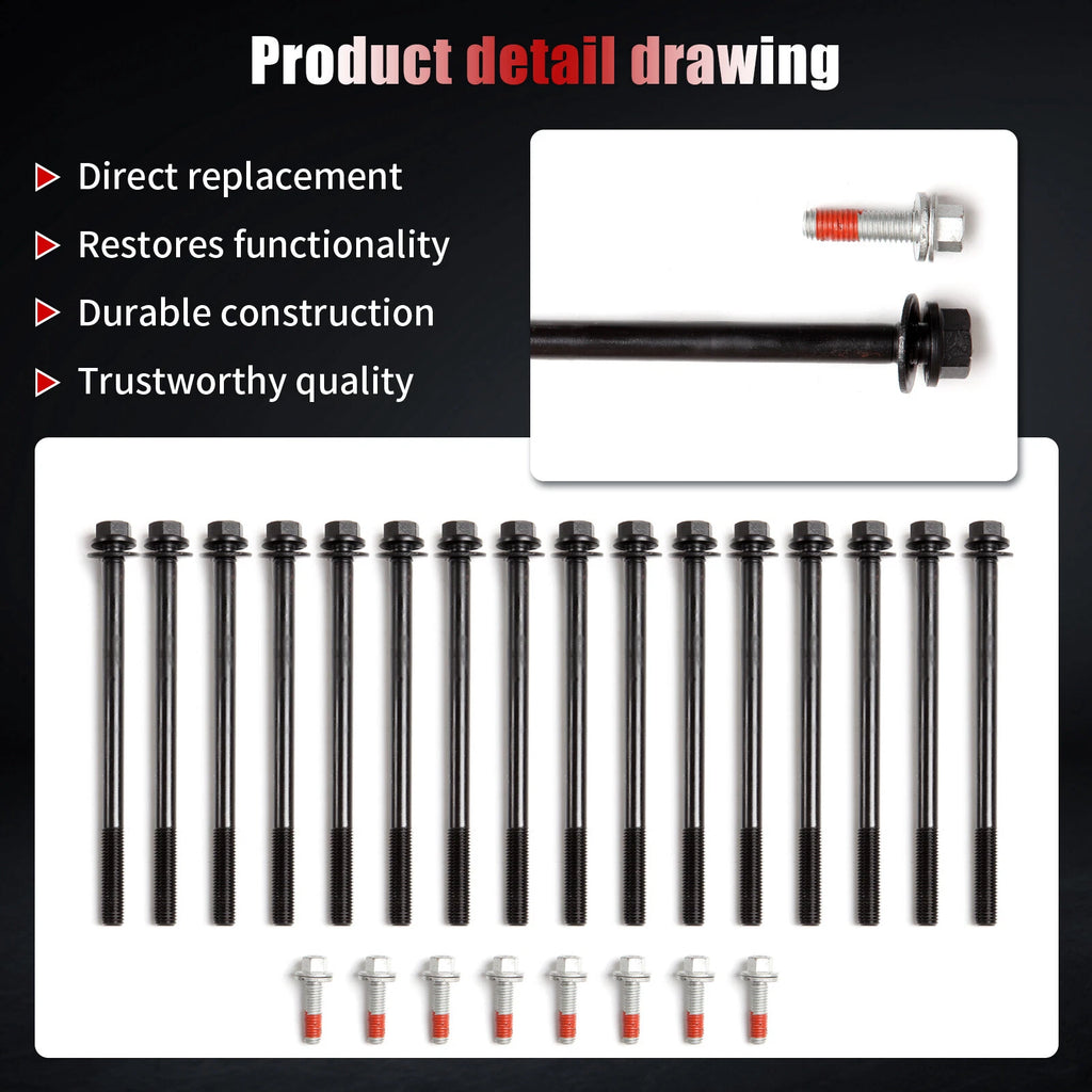 Head Bolts Kit for Jeep Grand Cherokee, Liberty, Dodge Ram 1500, Dakota (2002–2009)