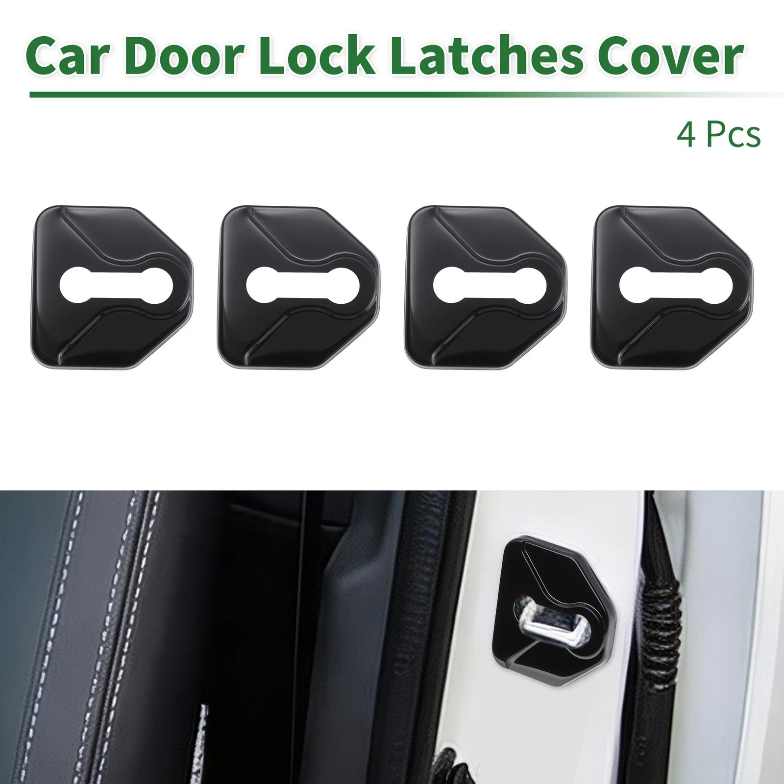 Set of 4 Car Door Lock Latches Cover for Subaru Forester (2004–2024) Metal Black