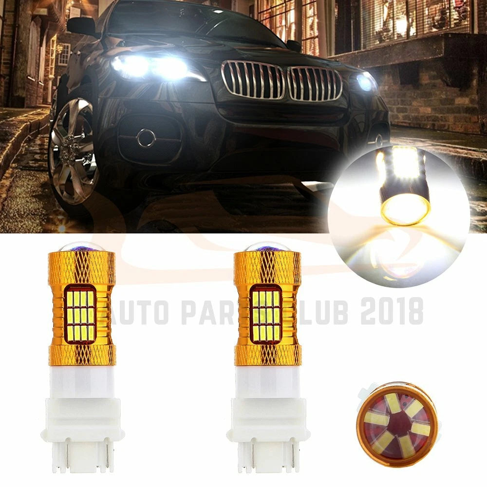2X 3157 LED 54 SMD 6000K Turn Signal Bulb for Automotive