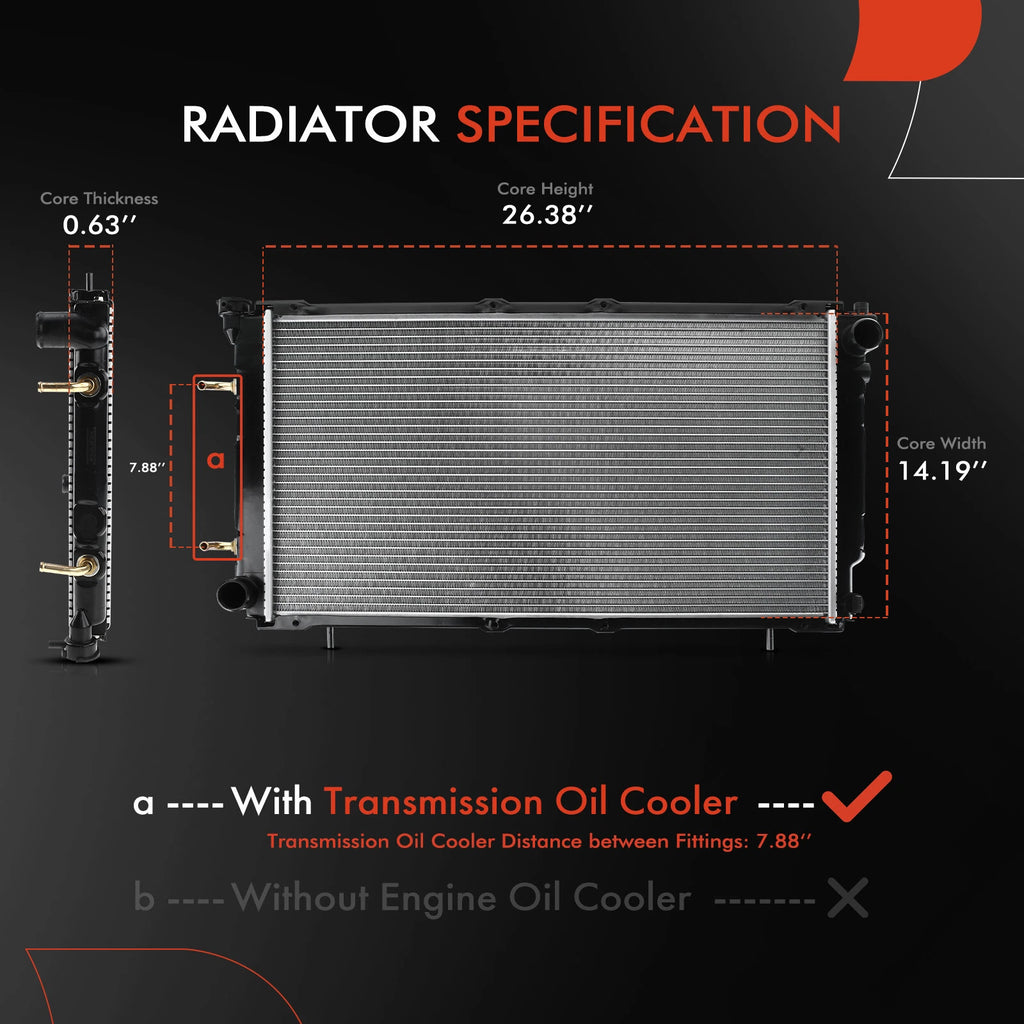 Radiator with Trans Oil Cooler for Subaru Legacy (1990–1994)