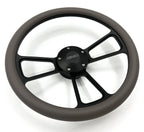 Steering Wheel Cover Black Dark Gray Wrap for Ford F150 (2011–2020)