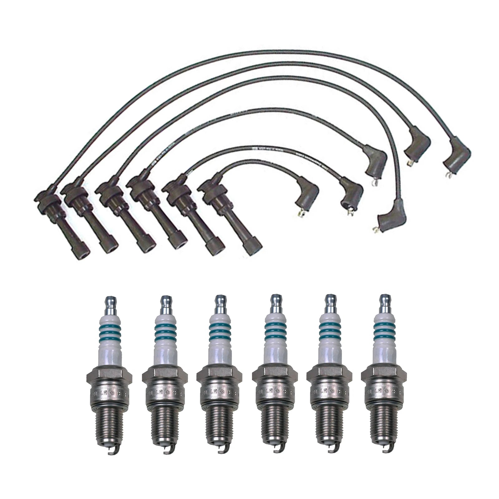 Denso 7mm Wire Set & 6 Iridium Power Spark Plugs Kit for Dodge Stealth (1991–1996)