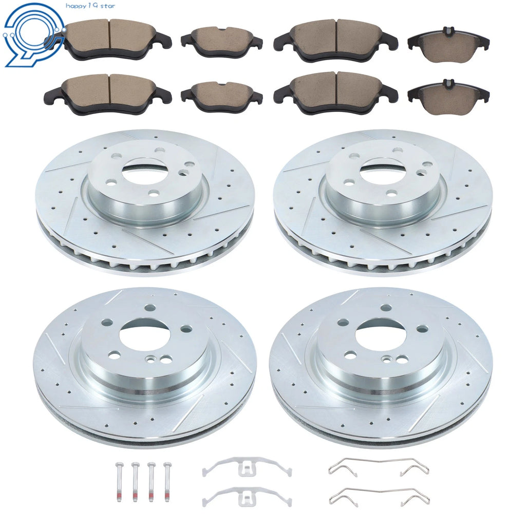 12x Drilled Brake Rotors & Ceramic Pads for Mercedes-Benz C300 (2015–2021)