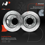 Set of 2 Rear Drilled Brake Rotors for Ford F-350 Super Duty (2005–2012)