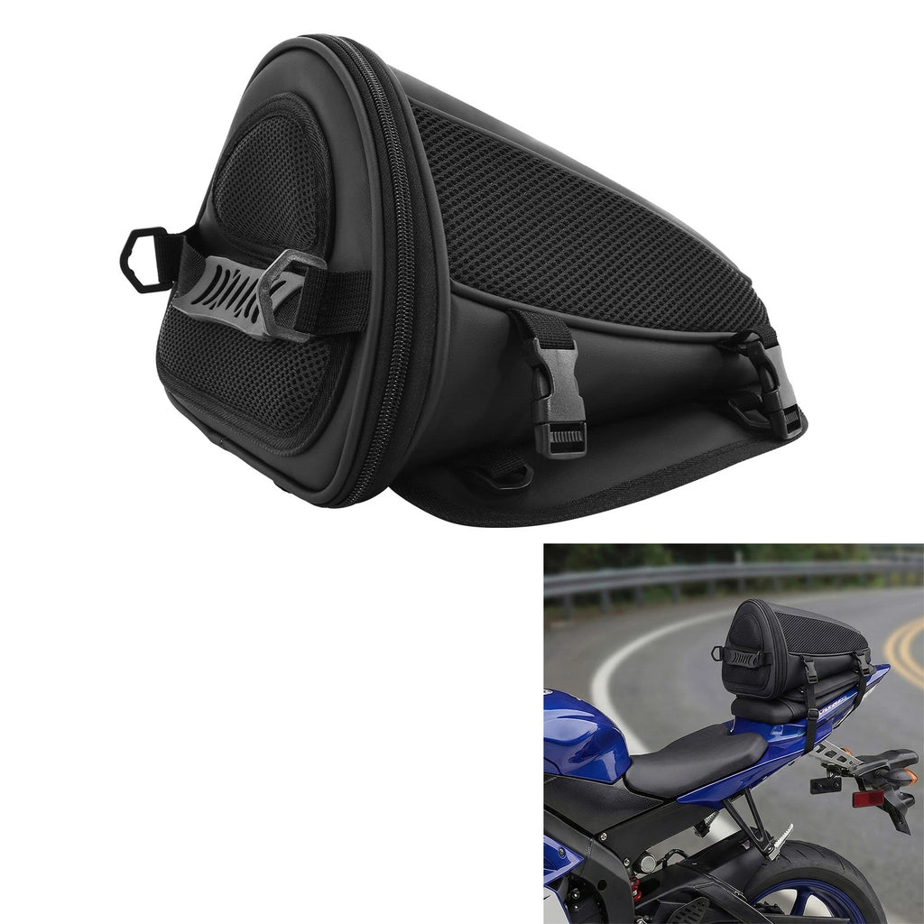 Universal Rear Seat Storage Tail Bag for Motorcycle Street Bike (38x32x8cm)