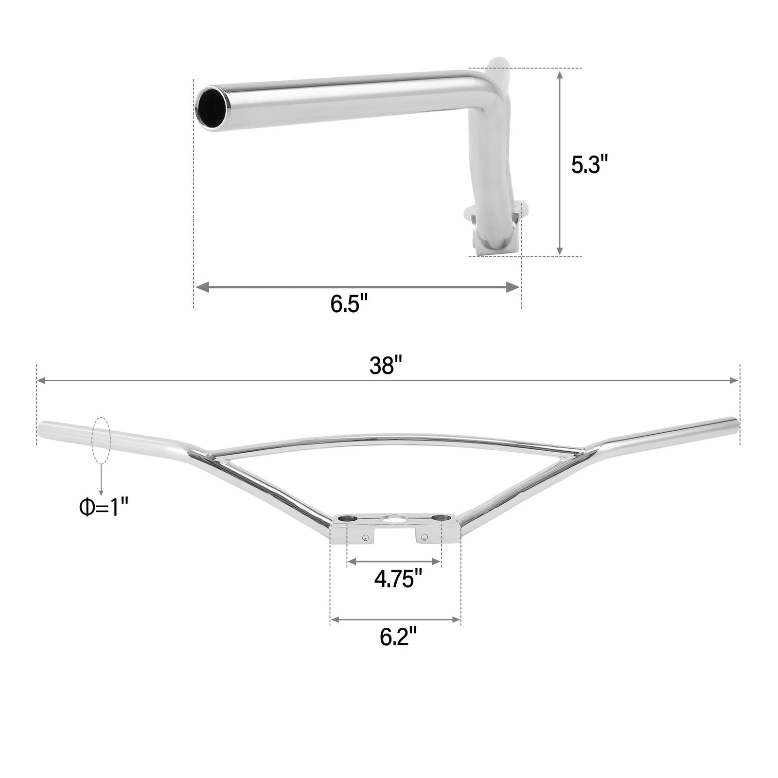 Chrome Handle Bars for Harley EL (1936–1940), FL (1941–1945), WL (1936–1952)