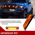 3X Amber Lens LED Grille Lights Kit for Toyota FJ Cruiser (2007–2014)