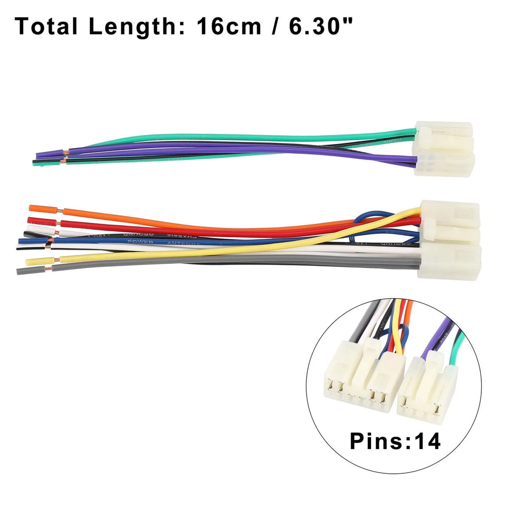 Set of 2 Car CD Player Wiring Harness Radio Adapters for Toyota (1987–up)