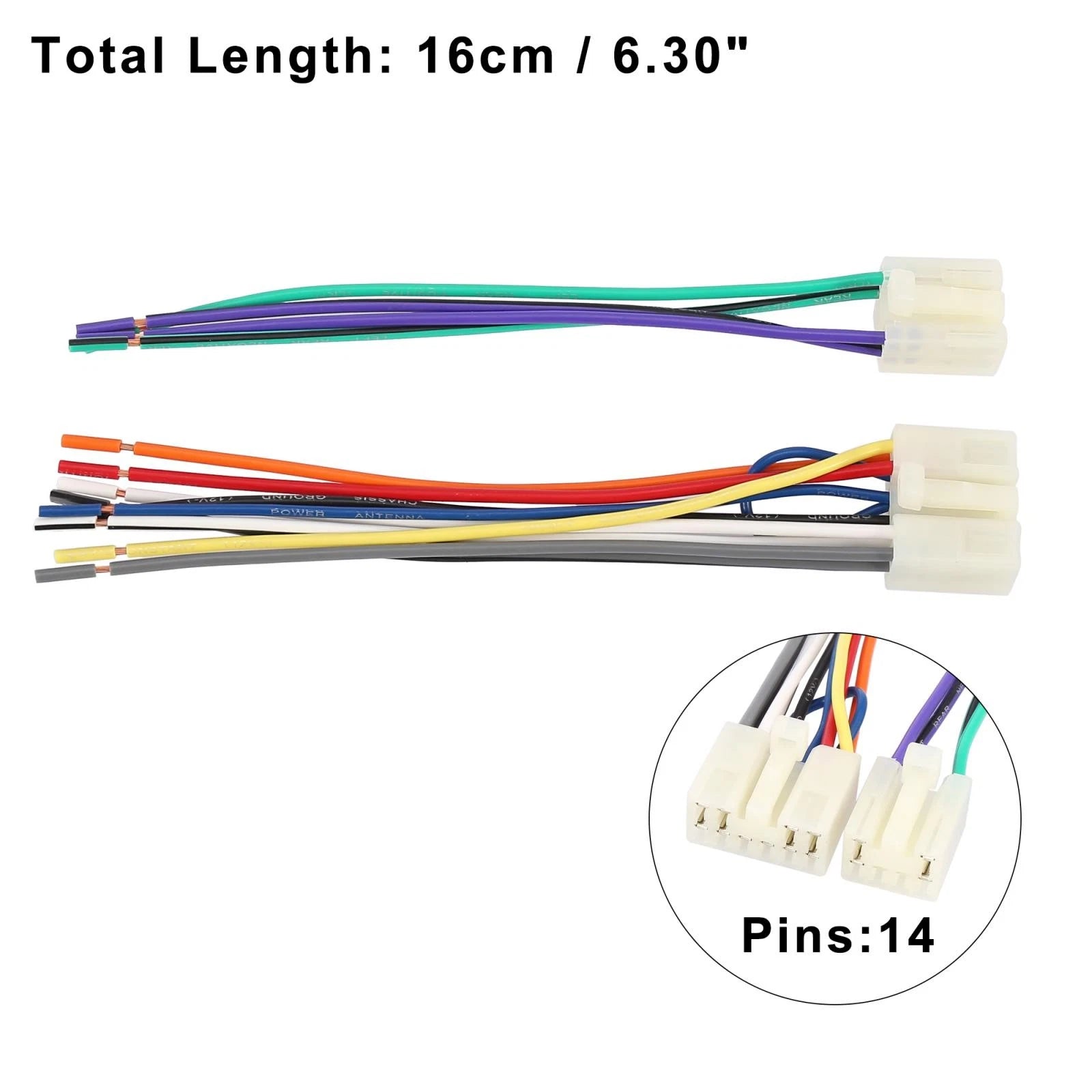 Set of 2 Car CD Player Wiring Harness Radio Adapters for Toyota (1987–up)