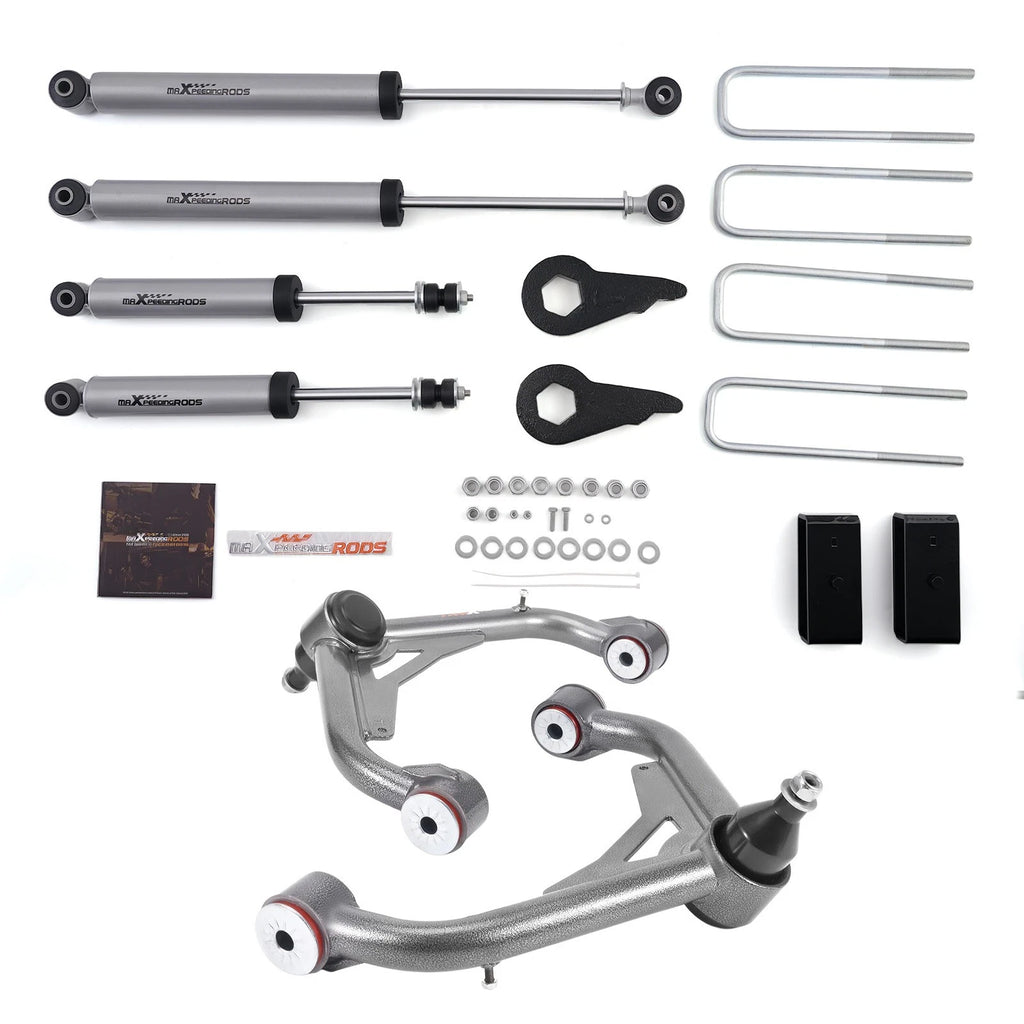 3" Lift Shock Absorber Kit for GMC Sierra, Chevy Silverado 2500 3500 (2001–2010)