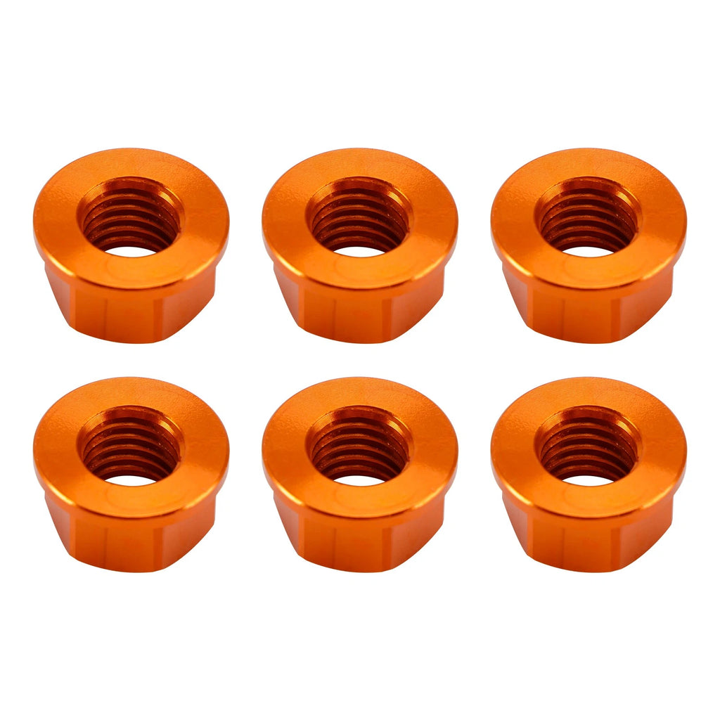6 Pack M10X1.5mm Aluminum Rear Sprocket Flange Nuts for Motorcycle