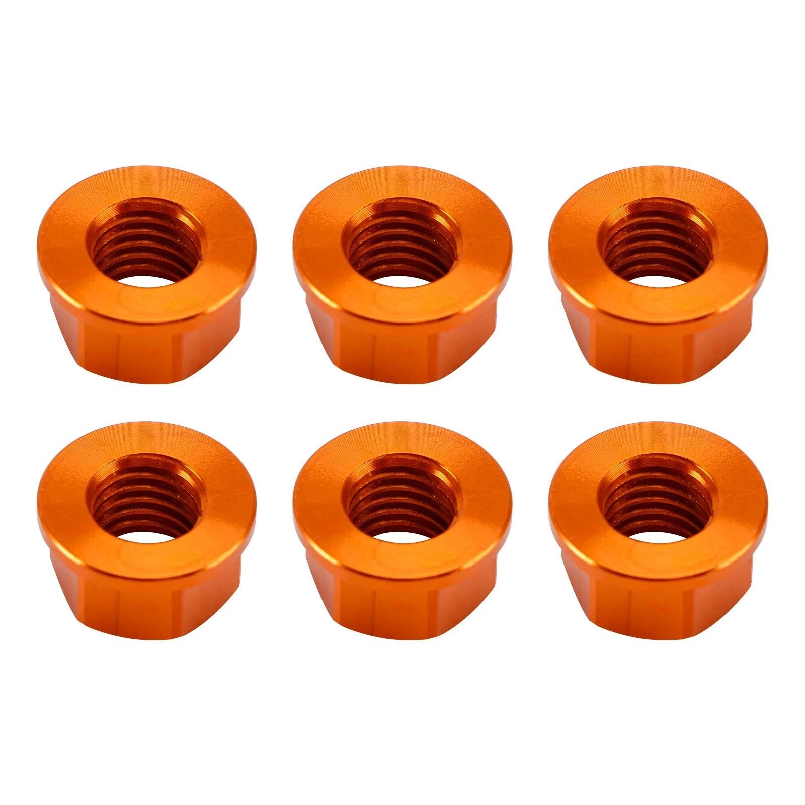 6 Pack M10X1.5mm Aluminum Rear Sprocket Flange Nuts for Motorcycle