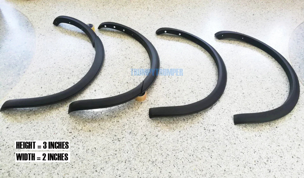 3" Matte Black Fender Flares Wheel Arches for Ford Ranger MK2 Wildtrak (2015-2018)