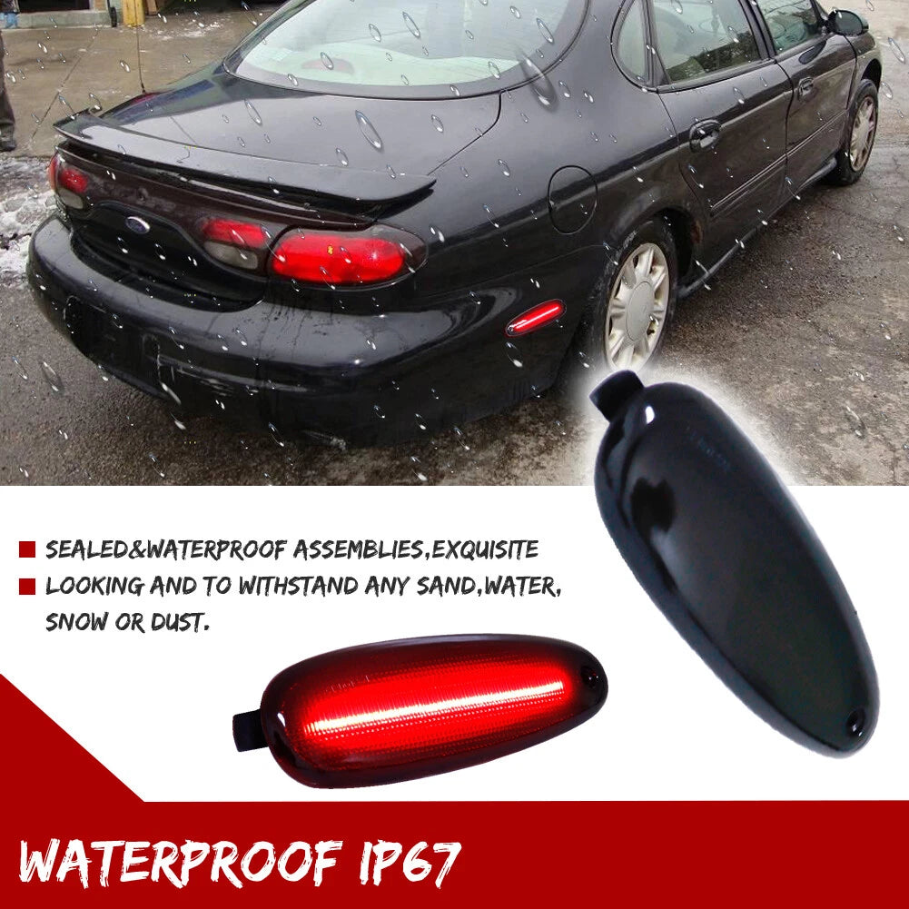 2X Red LED Rear Fender Side Marker Lights for Ford Taurus, Mercury Sable