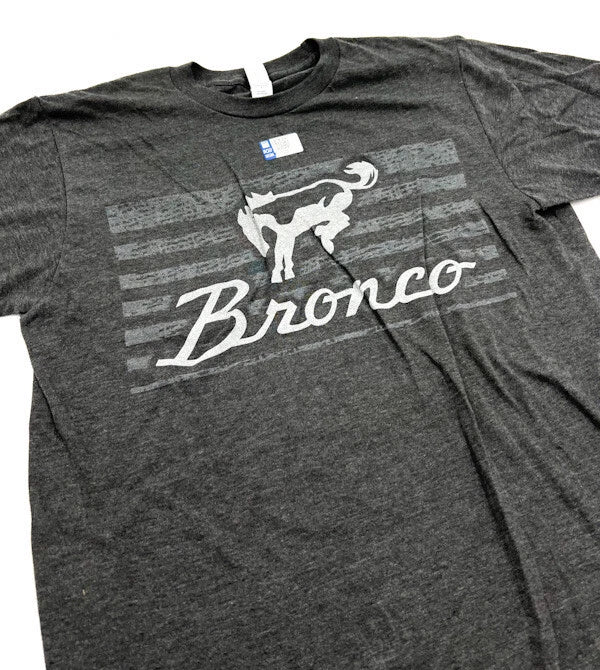 Gray T-Shirt with Ford Bronco Script Emblem for Ford Bronco (1966–2020)