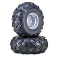 Set of 2 WANDA ATV Tires & Wheels 24X11-10 4 Lugs 110mm PCD Silver 10122
