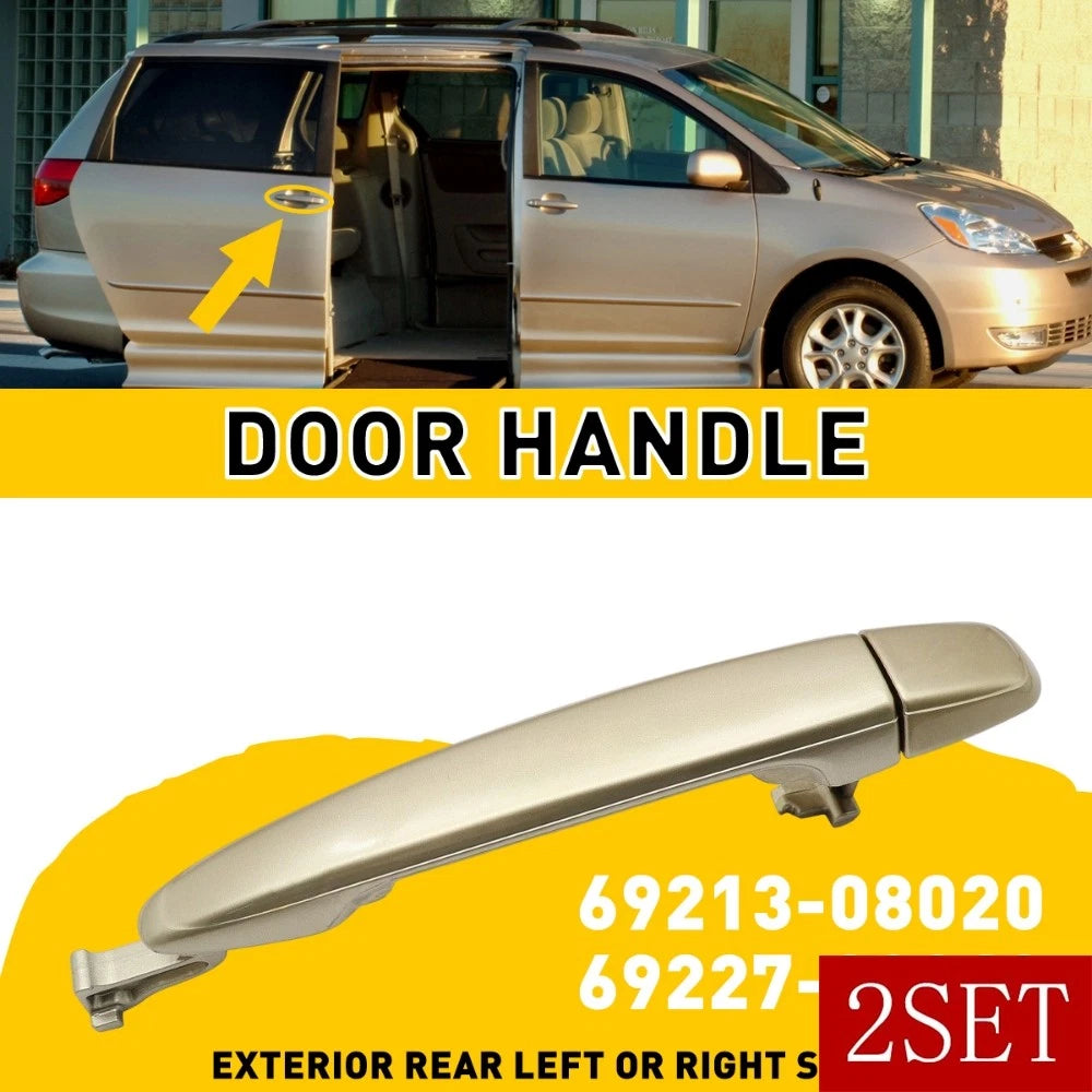 Set of 2 Silver Sliding Door Handles for Toyota Sienna (2004–2010)