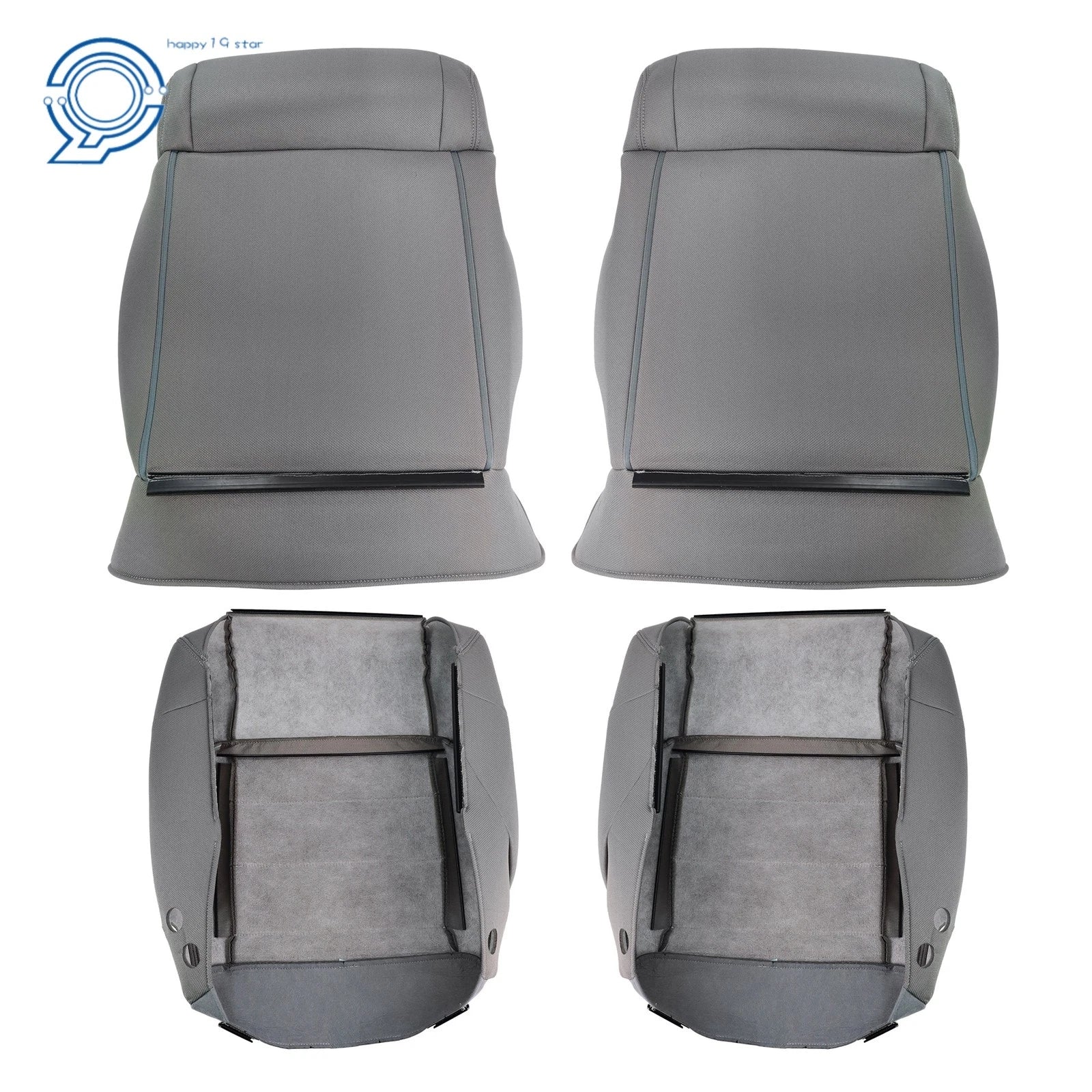 Set of 2 Gray Cloth Seat Covers for Jeep Wrangler (2007–2012)
