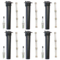 Set of 6 NGK G-Power Platinum Spark Plugs & Denso Coil Boots for Ford Taurus (1996–1999)
