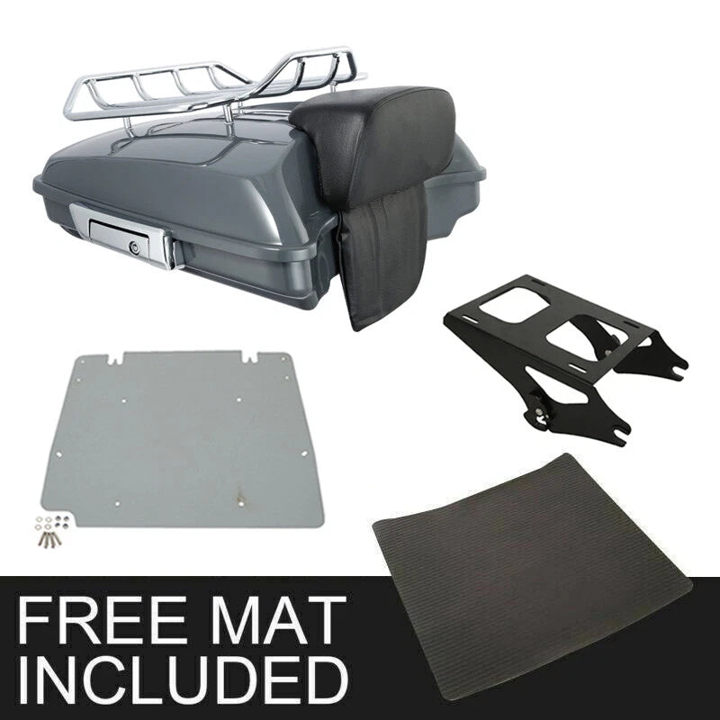 Razor Trunk Pad Mount Rack Plate for Harley Street Glide (2014–2026) Gunship Gray